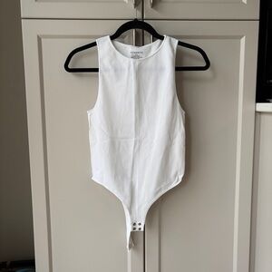 Dynamite White Sleeveless Bodysuit